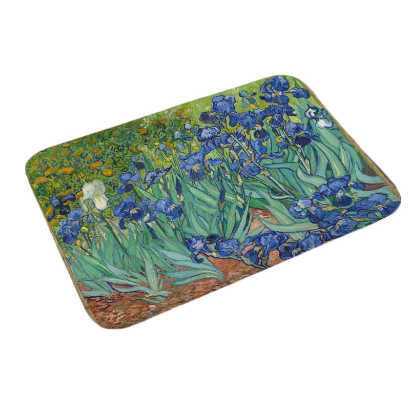 Anti slip digital printing oil painting floor mat