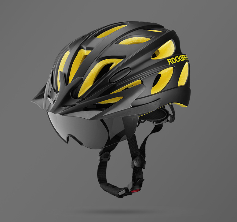 Bicycle with goggles helmet
