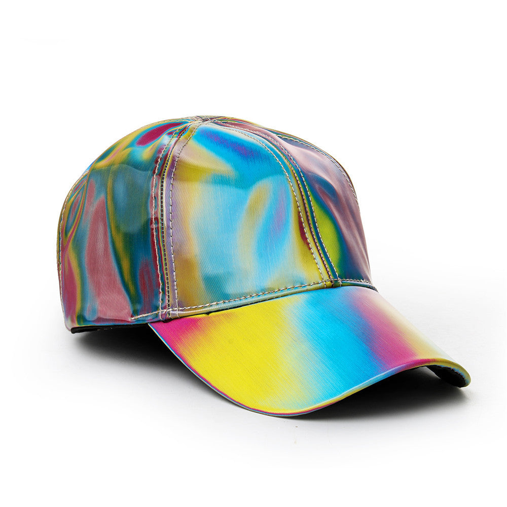 Color changing laser hip-hop baseball cap