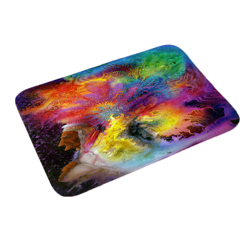 Anti slip digital printing oil painting floor mat