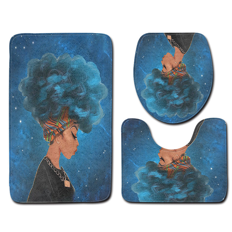 Three-piece non-slip mat toilet seat