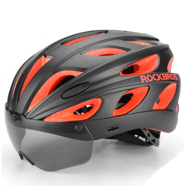Bicycle with goggles helmet