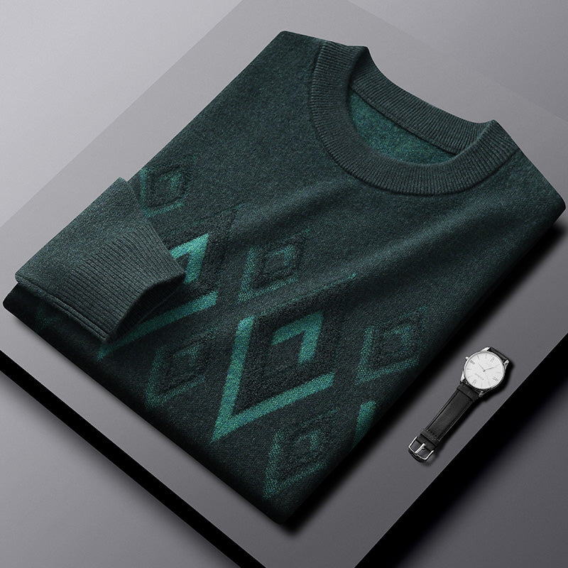 Jacquard Turtleneck Collar Sweater For Men