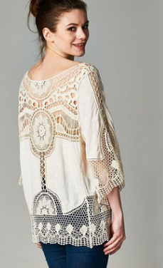 Jastie Bohemian Hollow Out Beach Cover Up Blouse Beach Shirt Women Crochet Lace Top Blusas mujer de moda Summer Shirt Tops