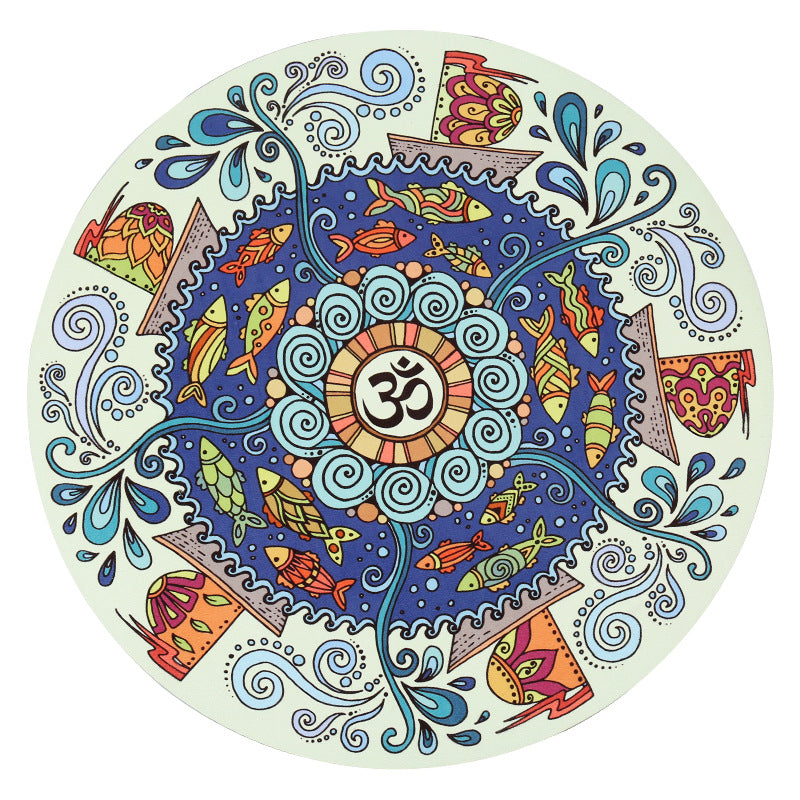 Nagudi Small Round Mat Yoga Mat Non-slip Natural Rubber