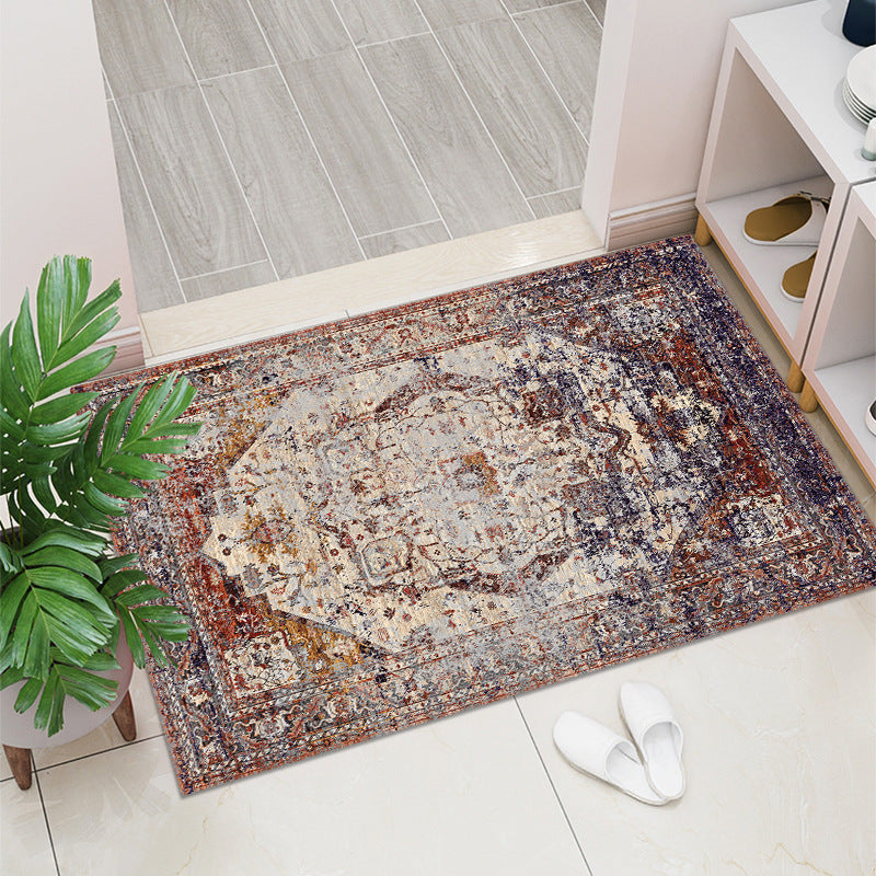 Retro Entry Door Non-slip Mat Rectangular Door Mat