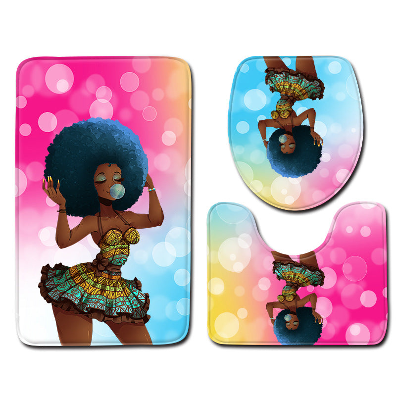 Three-piece non-slip mat toilet seat