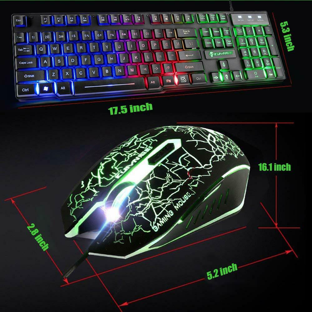 Wired Gaming Mechanical Feeling Keyboard LED Backlit And Gaming Mouse With Pad