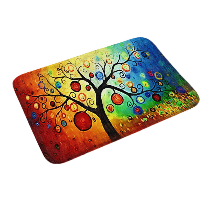 Anti slip digital printing oil painting floor mat