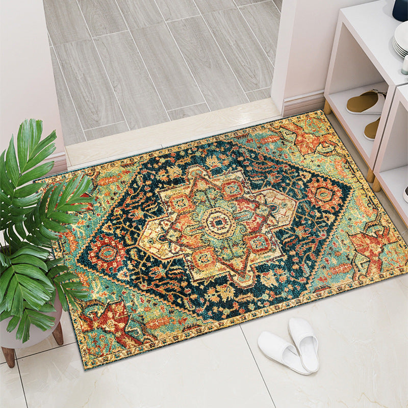 Retro Entry Door Non-slip Mat Rectangular Door Mat