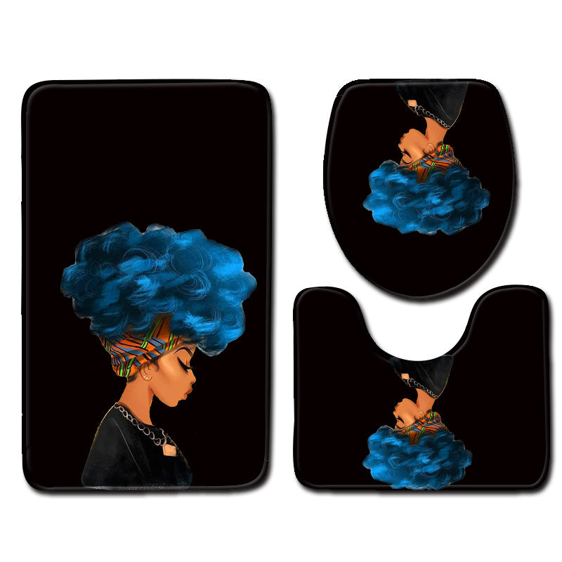 Three-piece non-slip mat toilet seat