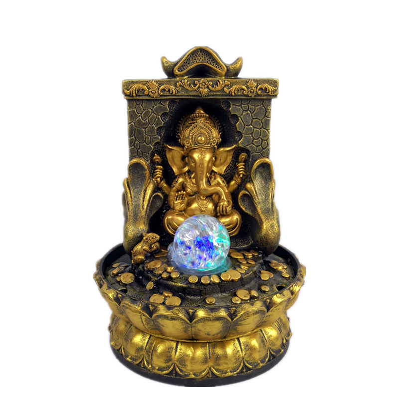 Creative New God Statue Ganesh Statue Flowing Water Ornament
