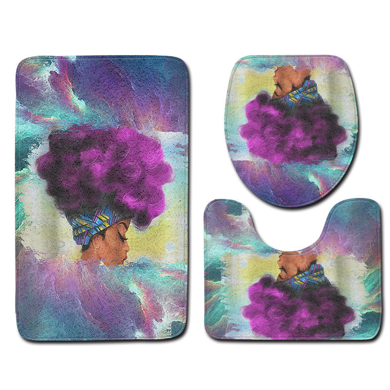 Three-piece non-slip mat toilet seat