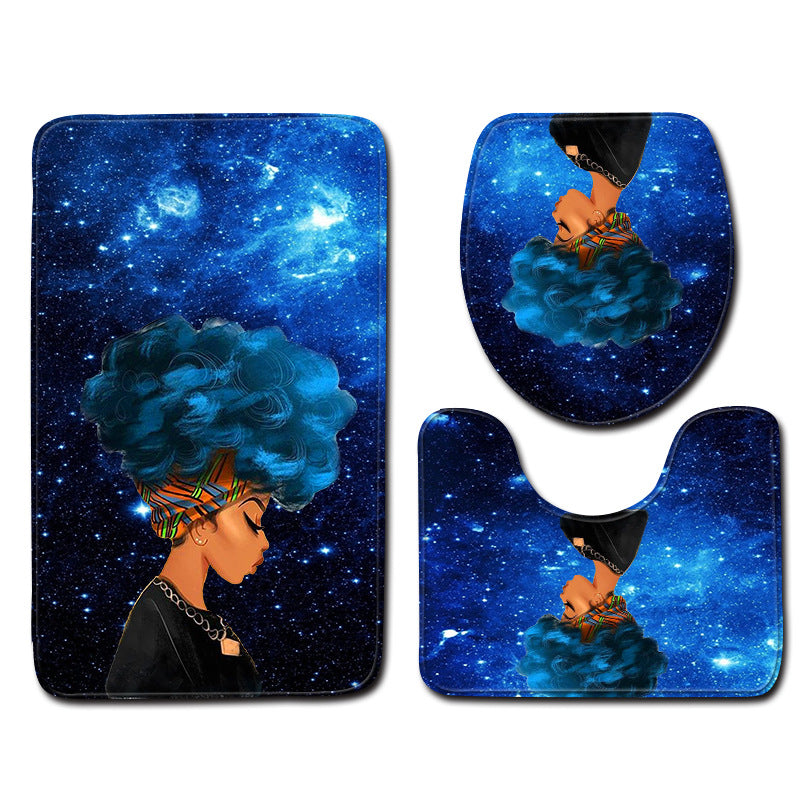 Three-piece non-slip mat toilet seat