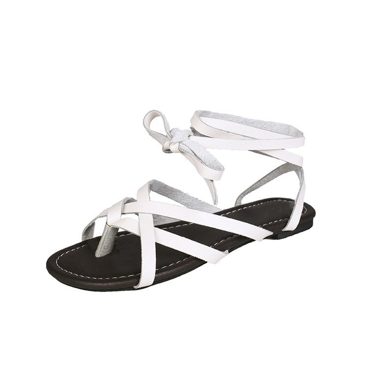 Large Size Summer Sandals Flat Cross Strap Women's Sandals