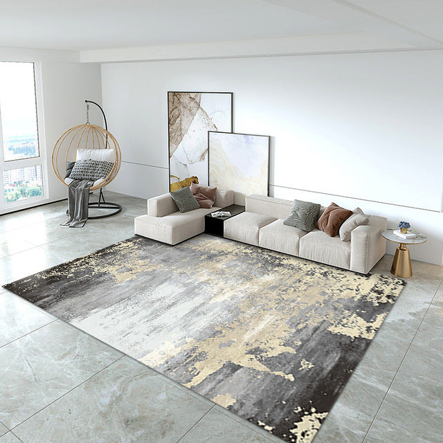 Modern Minimalist Crystal Velvet Printed Living Room Rug