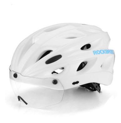 Bicycle with goggles helmet
