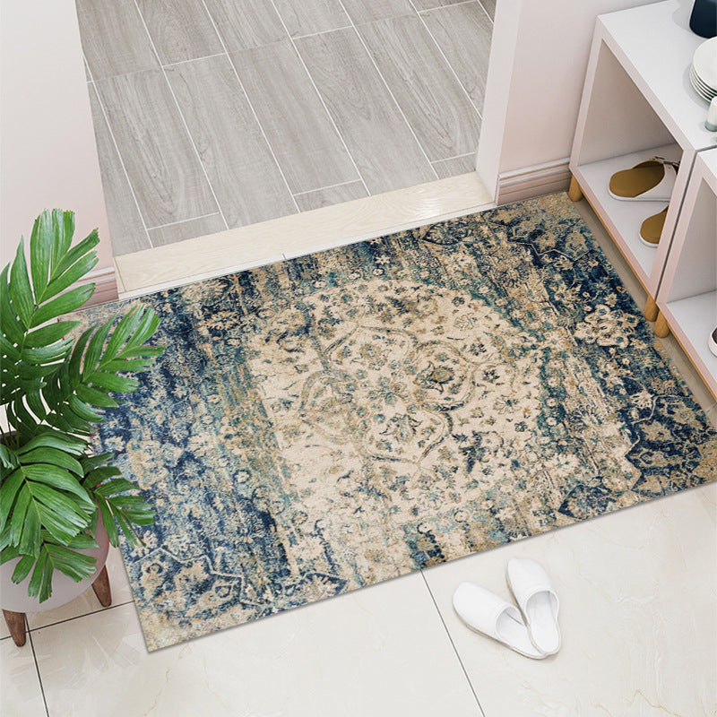 Retro Entry Door Non-slip Mat Rectangular Door Mat