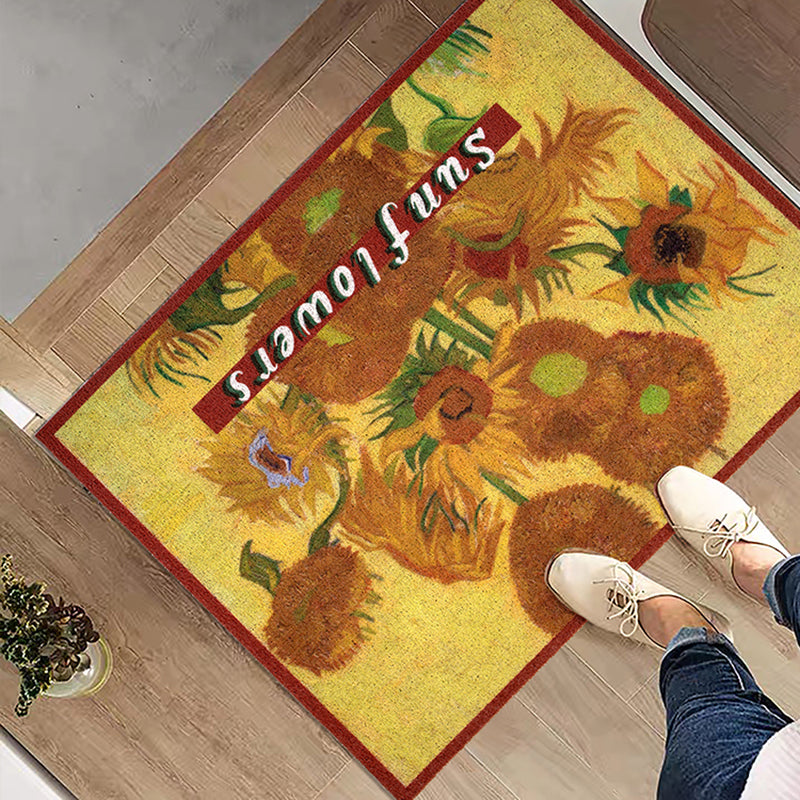Anti-slip Floor Mat With Vintage Oil Painting At The Entrance