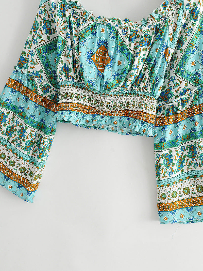 Fall Women's Clothing Positioning Printing Suit Long-sleeved Top Wide-leg Trousers For Women