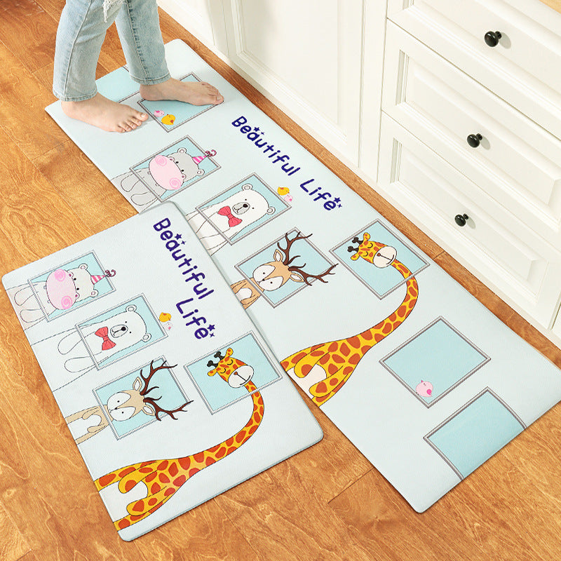 Kitchen Floor Mats Can Be Wiped Non-slip, Disposable Oil-proof, Dirt-resistant Drop-proof Waterproof Mat