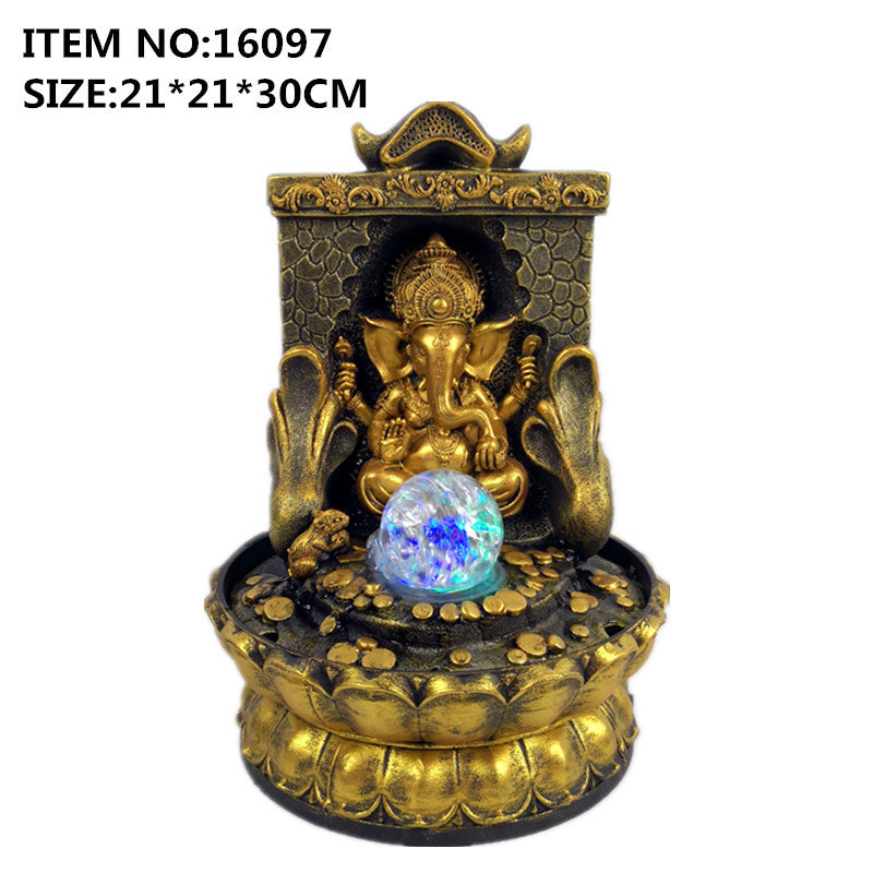 Creative New God Statue Ganesh Statue Flowing Water Ornament