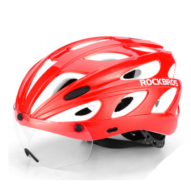 Bicycle with goggles helmet