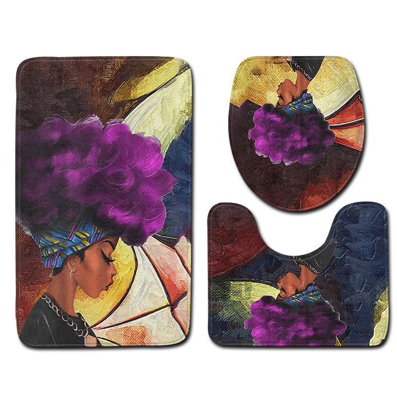 Three-piece non-slip mat toilet seat