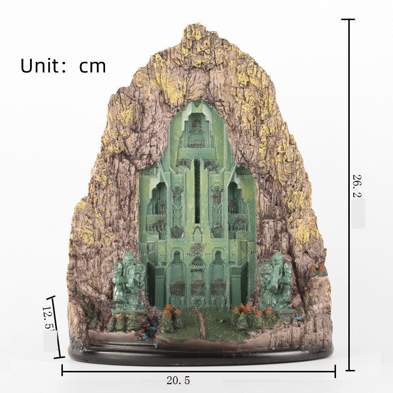 Elpoor Lonely Mountain Gate Statue Resin Ornament