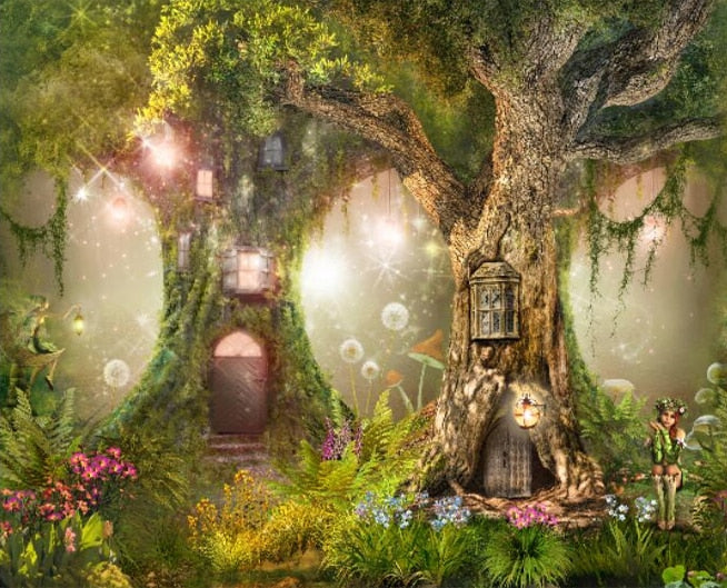 5D Diamond Embroidery Magical Landscape Tree Diamond Painting Full Square/Round DIY Rhinestone Mosaic Decoration Home Furnishing