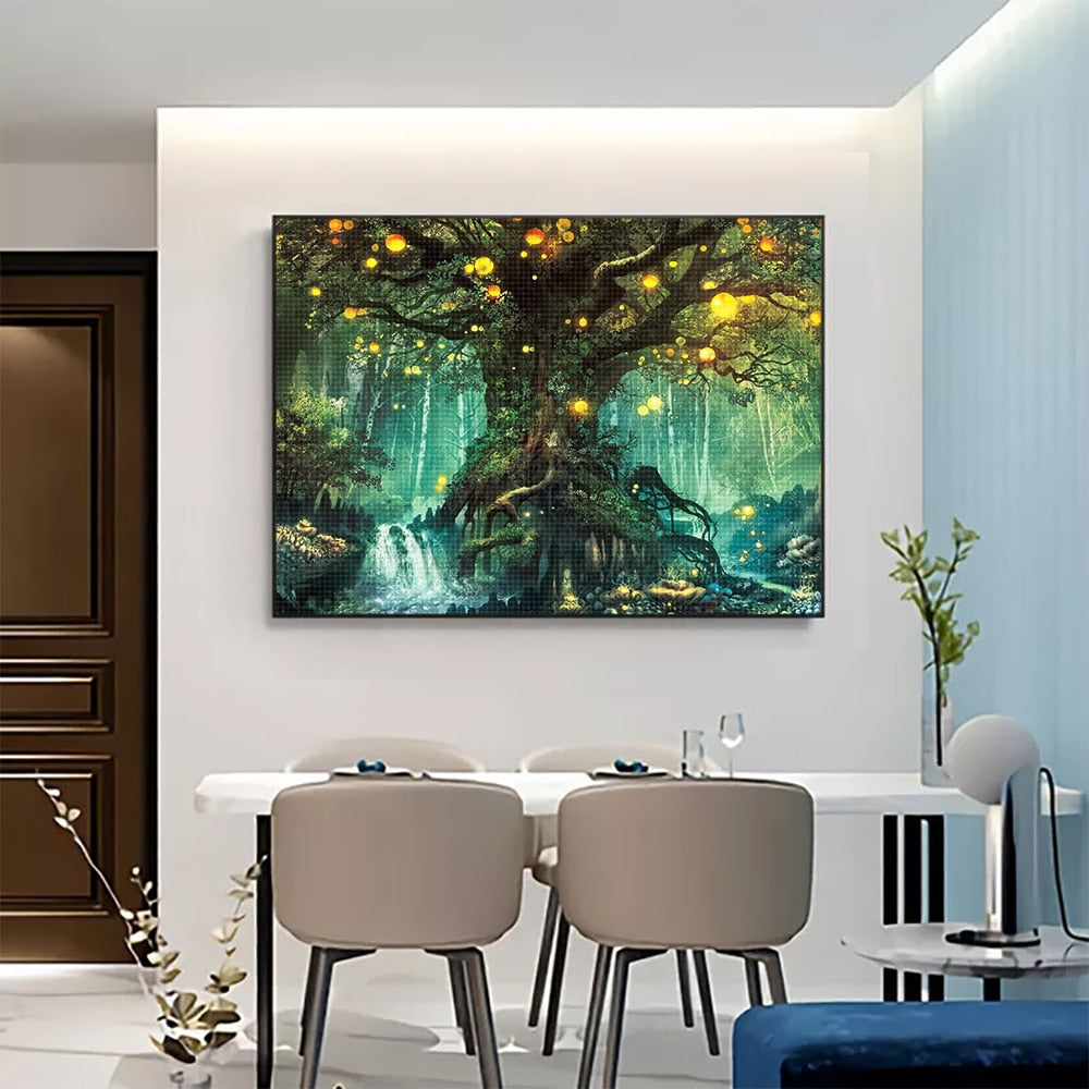 5D Diamond Embroidery Magical Landscape Tree Diamond Painting Full Square/Round DIY Rhinestone Mosaic Decoration Home Furnishing