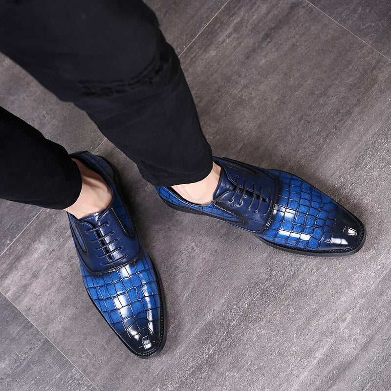 Yomior New Italian Style Men Dress Shoes Fashion Formal Leather Loafers Japan Business Oxfords Work Wedding Brogue Shoe Big Size