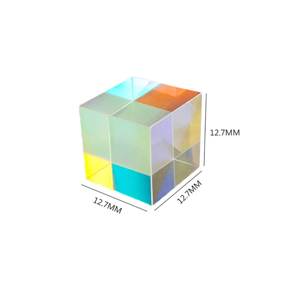 Optical Glass X-cube Dichroic Cube Prism RGB Combiner Splitter Educational Gift Class Physics Educational Toy Cube Design