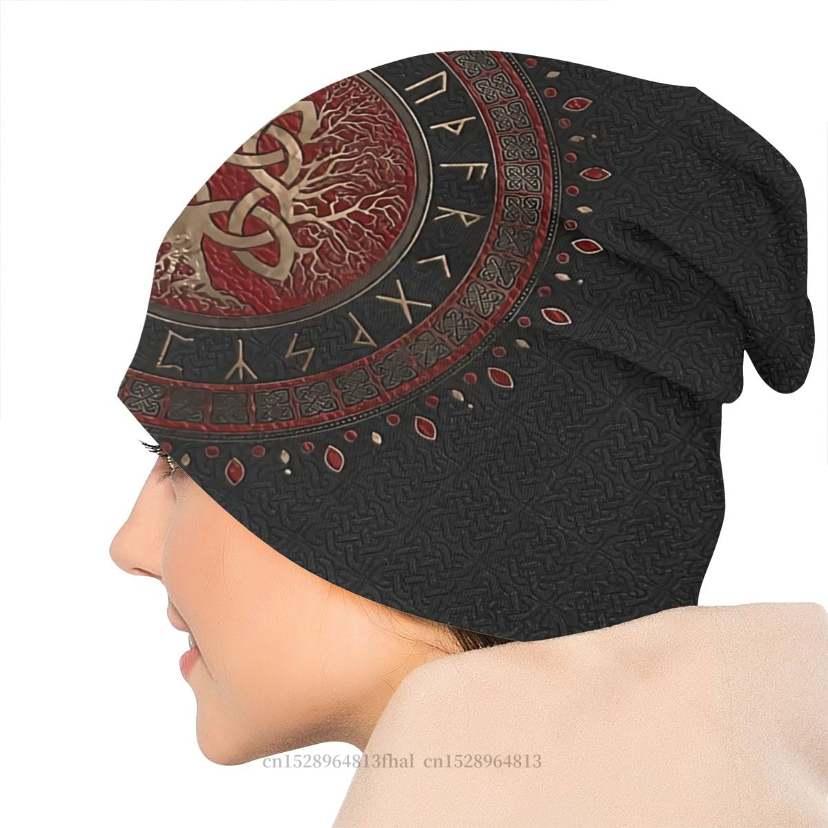 Knit Hat Viking Outdoor Beanie Caps For Men Women Tree With Triquetra Skullies Beanies Ski Caps Cotton Bonnet Hats