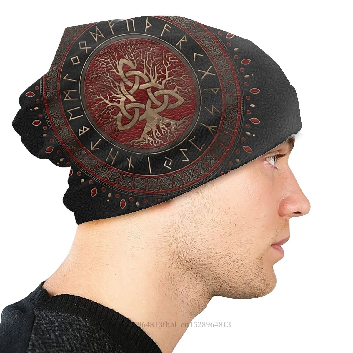 Knit Hat Viking Outdoor Beanie Caps For Men Women Tree With Triquetra Skullies Beanies Ski Caps Cotton Bonnet Hats