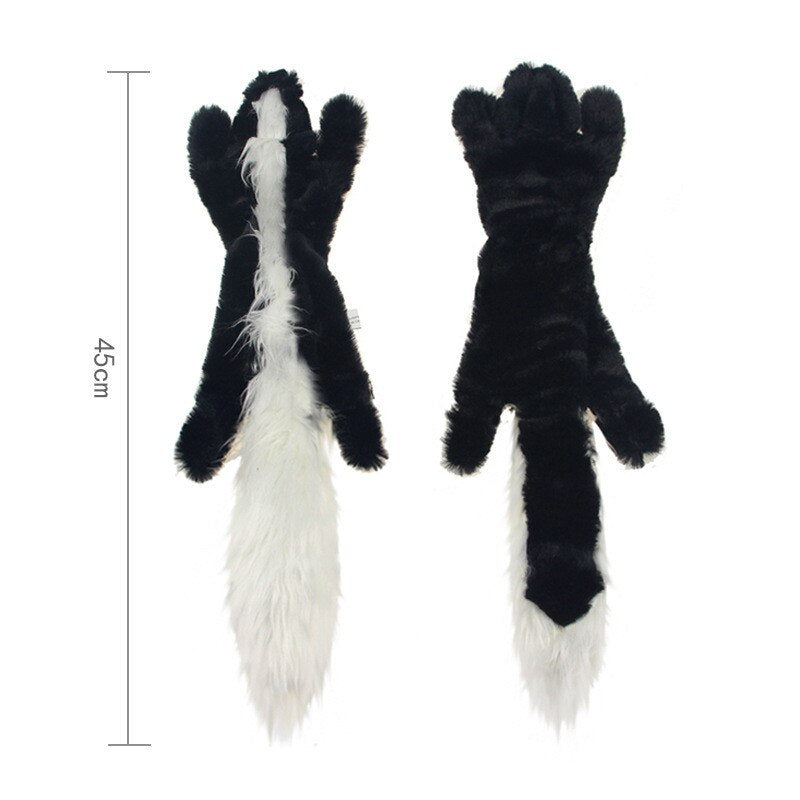 Plush Dog Chew Toys Pet Puppy Cleaning Teeth Toy Wolf Toys Stuffed Squeaky Animals Rabbit Honking Training Squirrel Pet Supplies