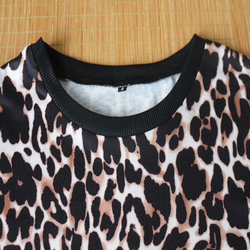 Fashion Leopard O Neck T Shirt Short Sleeve Casual Tops Tees Sexy Casual T-shirt Camisas Mujer Women Summer T shirt XS XXXL