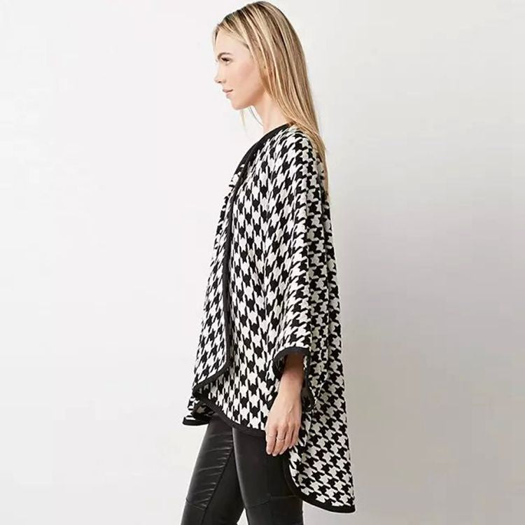 High Quality Winter Spring Fashion Wool Scarf Women Solid Thick Warm Knitted Scarves Houndstooth poncho Ladies Scarfs Shawls