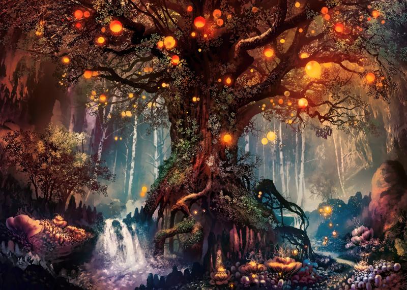 5D Diamond Embroidery Magical Landscape Tree Diamond Painting Full Square/Round DIY Rhinestone Mosaic Decoration Home Furnishing