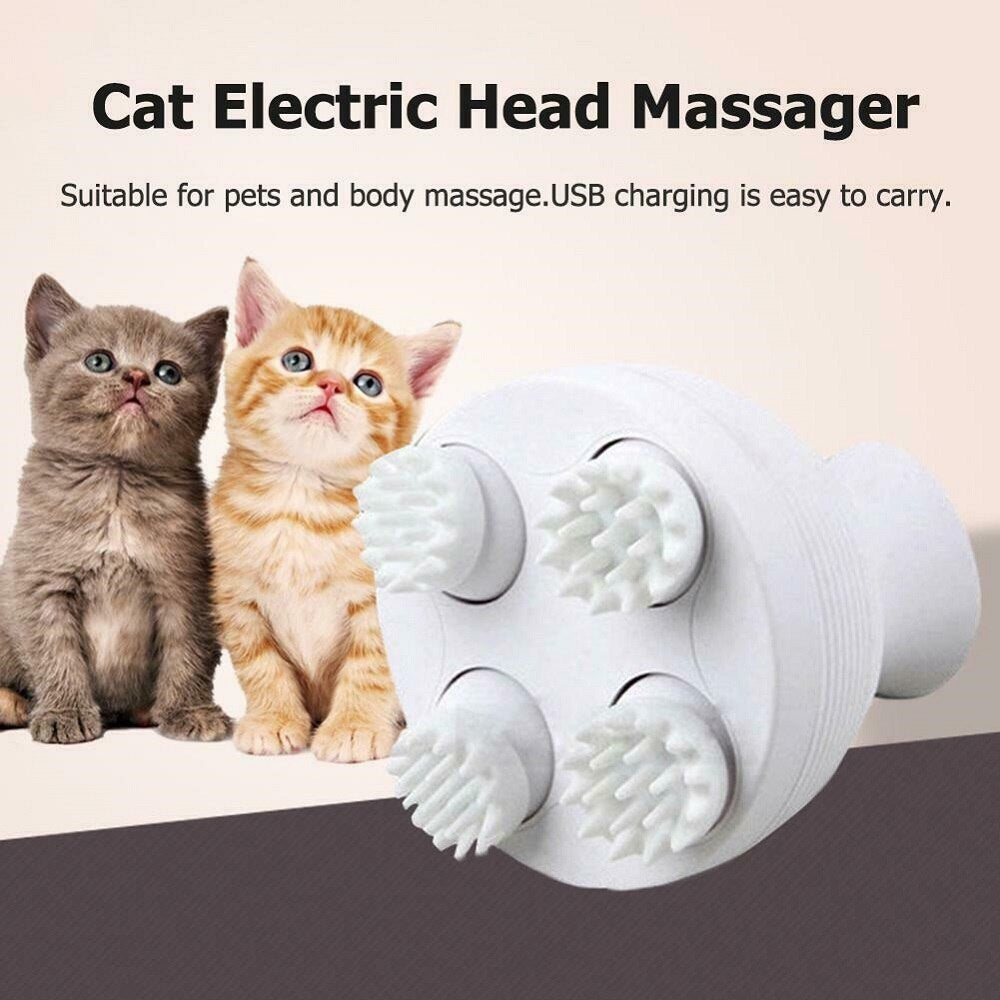 Electric Pet Massager Dog Cat Massage Vibrating Scalp Charging Machine Head Kneading Health Care Cat Supplies Accessories