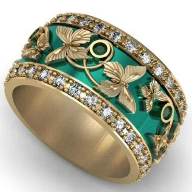 Elegant Rings For Women Exquisite Butterfly Wedding Band Ring Birthstone Bridal Jewelry Engagement Gift Anillos Mujer Gothic