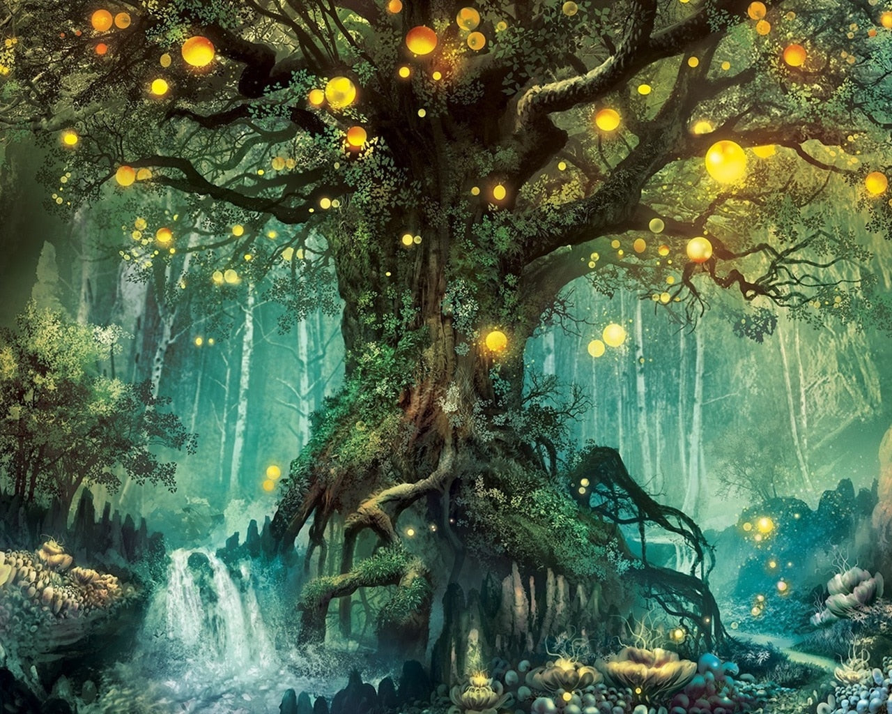 5D Diamond Embroidery Magical Landscape Tree Diamond Painting Full Square/Round DIY Rhinestone Mosaic Decoration Home Furnishing