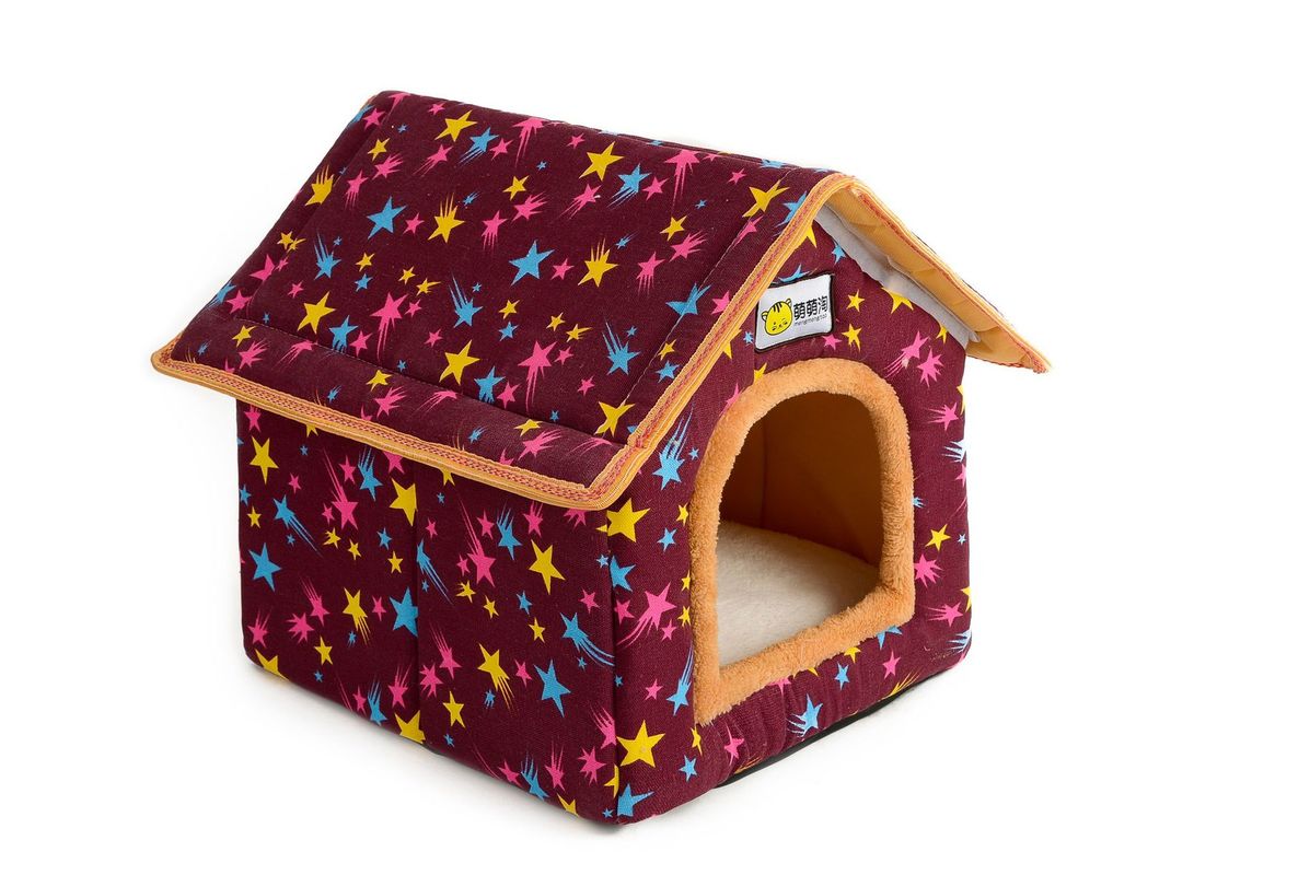 XS-L Pet Cat Dog Bed House Washable Waterproof &no Fade Small Pet House Hand Wash & Mechanical Wash Breathable Dogs Cage