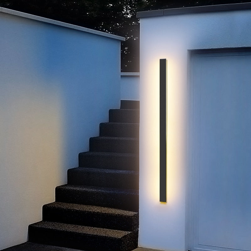 مقاوم للماء في الهواء الطلق الجدار مصباح LED طويل الجدار مصباح IP65 الألومنيوم ضوء حديقة فيلا الشرفة الشمعدان ضوء 110 فولت 220 فولت الشمعدان الإنارة