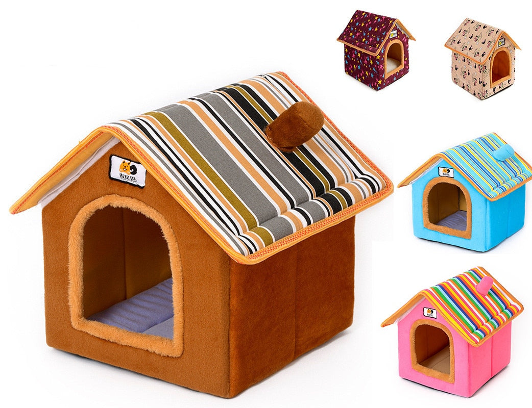 XS-L Pet Cat Dog Bed House Washable Waterproof &no Fade Small Pet House Hand Wash & Mechanical Wash Breathable Dogs Cage
