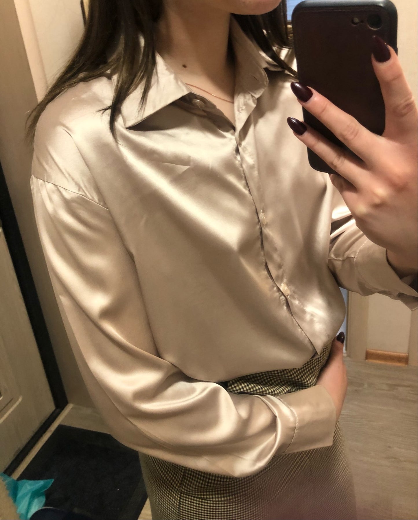 Autumn Fashion Button Up Satin Shirt Vintage Blouse Women White Lady Long Sleeves Female Loose Street Shirts 11355