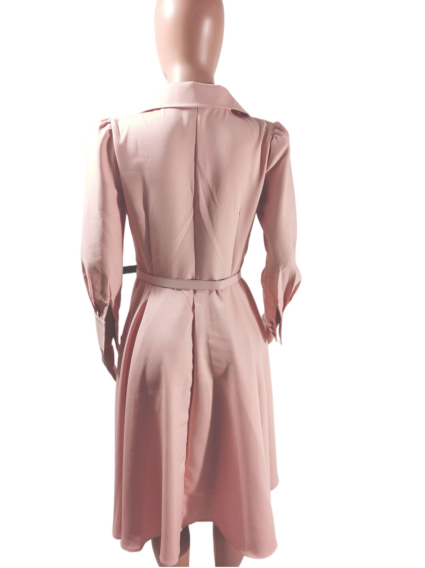 Puff Sleeve Double Breasted Belted Blazer Dress dresses for women 2022 elegant high quality A Line Midi Plain