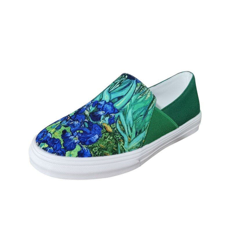 2022 Ladies Color Printing Fashion All Match Flat Shoes Canvas Gladiator Shoes Ladies Casual Beach Office Women Shoes Adult