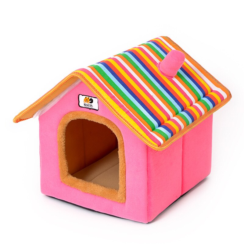 XS-L Pet Cat Dog Bed House Washable Waterproof &no Fade Small Pet House Hand Wash & Mechanical Wash Breathable Dogs Cage