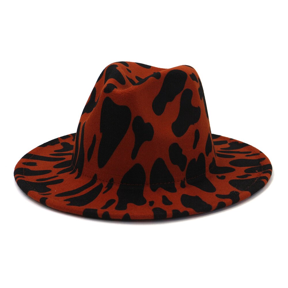 BUTTERMERE Cow Grain Fedora Hat Women Panama Wool Felt Fedora Hats Autumn Winter Brand Ladies Wide Brim Party Trilby Jazz Cap